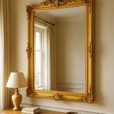 Золото в интерьере: зеркало в раме